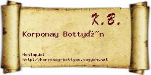 Korponay Bottyán névjegykártya